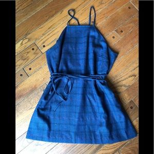 Wrap halter style plaid top.